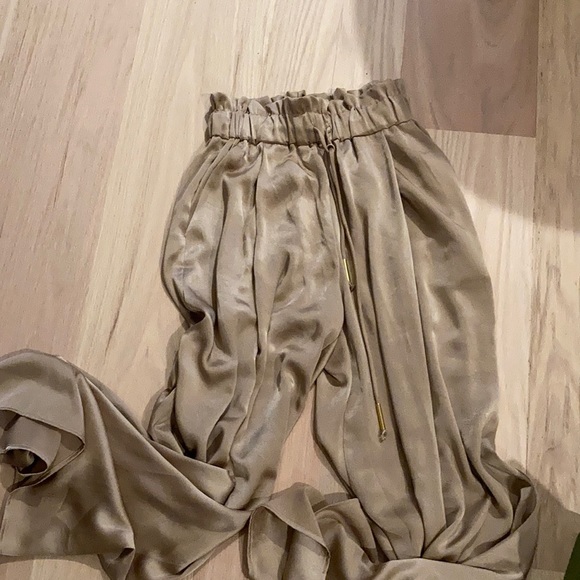 ONA by Yoon Chung Satin Wide Leg Pant in Sand Size Small - Picture 5 of 7